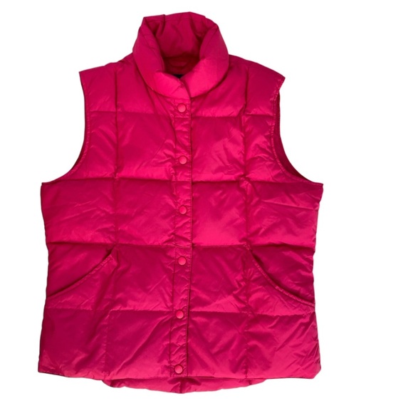 Lands' End Quilted Down Filled Puffer Vest Magenta (Size 10-12) - Picture 1 of 11